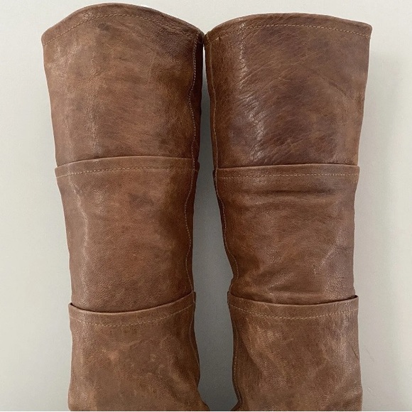 Stuart Weitzman Brown Leather Tall Knee High Riding Flat Boots Women's US Size 6 - Picture 8 of 15